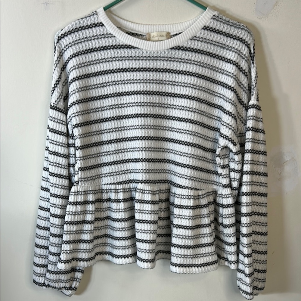 Altar’d State‎ Striped Black and White Women's Baby doll sweater Size Small